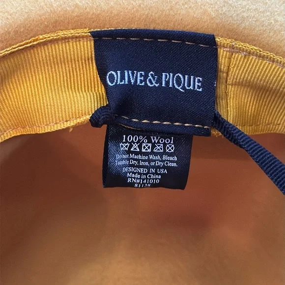 Olive & Pique Kaia Panama Hat Mustard Yellow Wool Western Boho Rancher - Picture 4 of 6